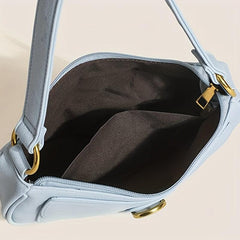 Versatile Shoulder Bag Zipper Faux Leather Handbag
