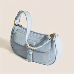 Versatile Shoulder Bag Zipper Faux Leather Handbag