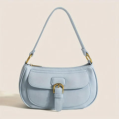 Versatile Shoulder Bag Zipper Faux Leather Handbag