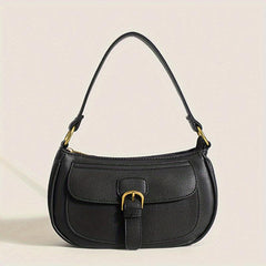 Versatile Shoulder Bag Zipper Faux Leather Handbag