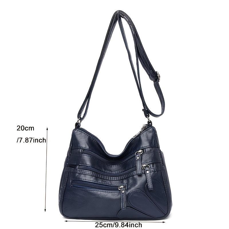 Faux Leather Shoulder Bag Crossbody Bag for Elderly Shopping