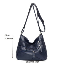 Faux Leather Shoulder Bag Crossbody Bag for Elderly Shopping