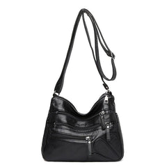 Faux Leather Shoulder Bag Crossbody Bag for Elderly Shopping