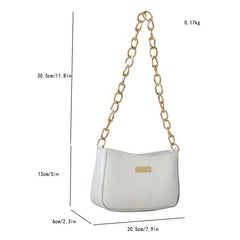 Crocodile Print Zipper Shoulder Bag PU Leather Square Underarm Bag