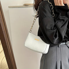 Crocodile Print Zipper Shoulder Bag PU Leather Square Underarm Bag