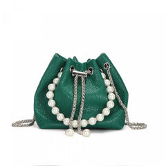 Mini Ombre Drawstring Bucket Bag Chain Crossbody Bag