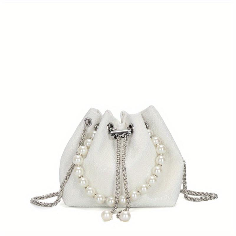 Mini Ombre Drawstring Bucket Bag Chain Crossbody Bag