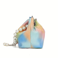 Mini Ombre Drawstring Bucket Bag Chain Crossbody Bag