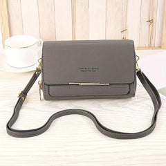 Letter Graphic Square Crossbody Bag PU Leather Clutch Phone Purse