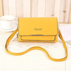 Letter Graphic Square Crossbody Bag PU Leather Clutch Phone Purse