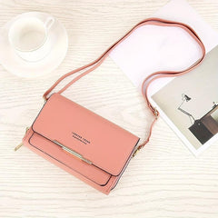Letter Graphic Square Crossbody Bag PU Leather Clutch Phone Purse