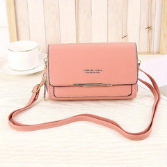Letter Graphic Square Crossbody Bag PU Leather Clutch Phone Purse