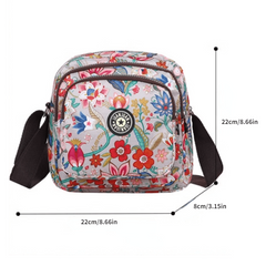 Floral Print Crossbody Bag Pockets Shoulder Bag for Women