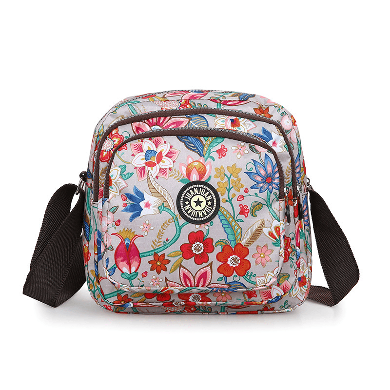 Floral Print Crossbody Bag Pockets Shoulder Bag for Women