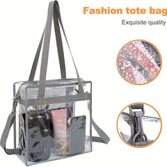 Clear PVC Tote Bag Waterproof Beach Bag Large Capacity Crossbody Bag