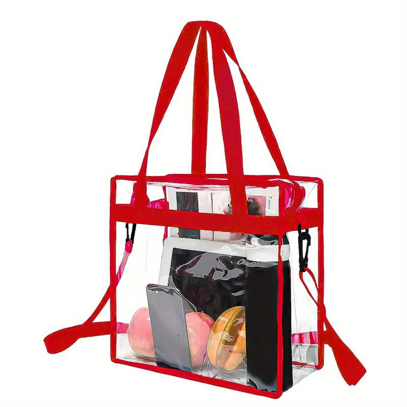 Clear PVC Tote Bag Waterproof Beach Bag Large Capacity Crossbody Bag