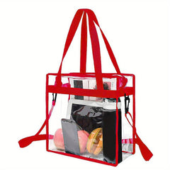 Clear PVC Tote Bag Waterproof Beach Bag Large Capacity Crossbody Bag