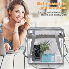 Clear PVC Tote Bag Waterproof Beach Bag Large Capacity Crossbody Bag