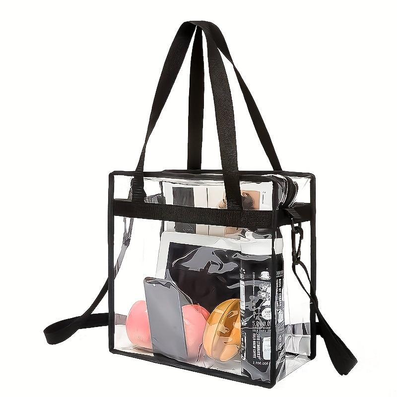 Clear PVC Tote Bag Waterproof Beach Bag Large Capacity Crossbody Bag