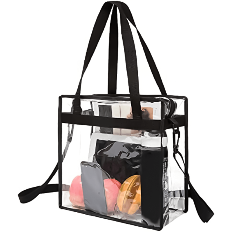 Clear PVC Tote Bag Waterproof Beach Bag Large Capacity Crossbody Bag
