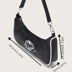 Y2K Planet Graphic Shoulder Bag for Women