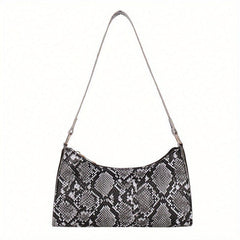 Stylish Snake Skin Baguette Shoulder Bag