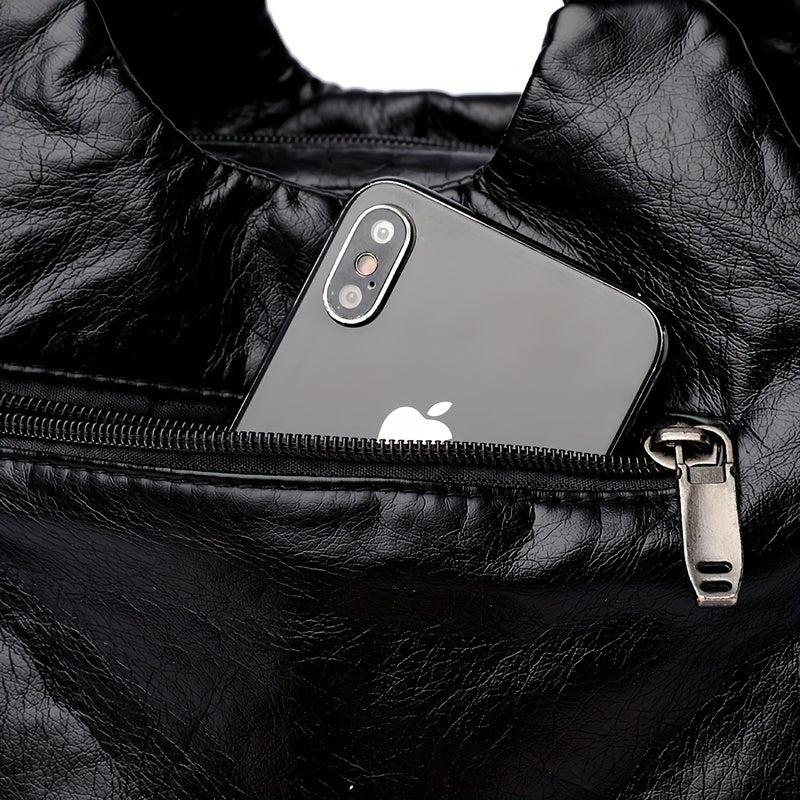 Y2K Studded Shoulder Bag Vintage Faux Leather Handbag