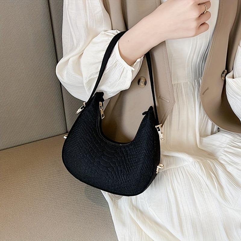 Crocodile Print Shoulder Bag Underarm Purse For Women