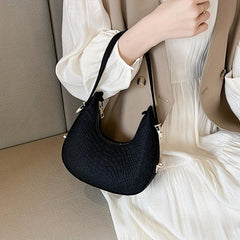 Crocodile Print Shoulder Bag Underarm Purse For Women