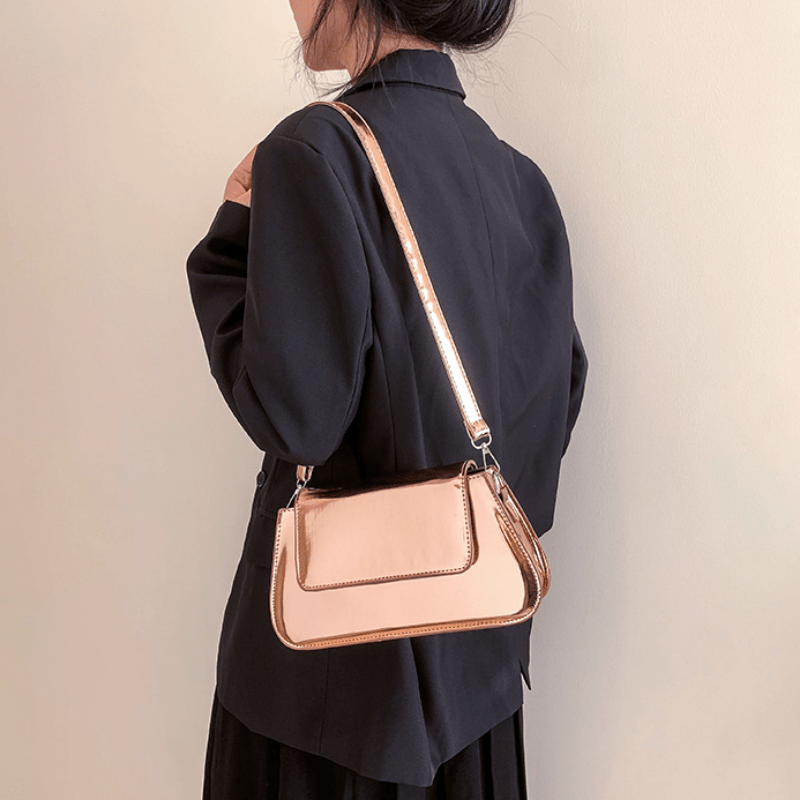 Solid Shoulder Bag Minimalist Flap Underarm Bag