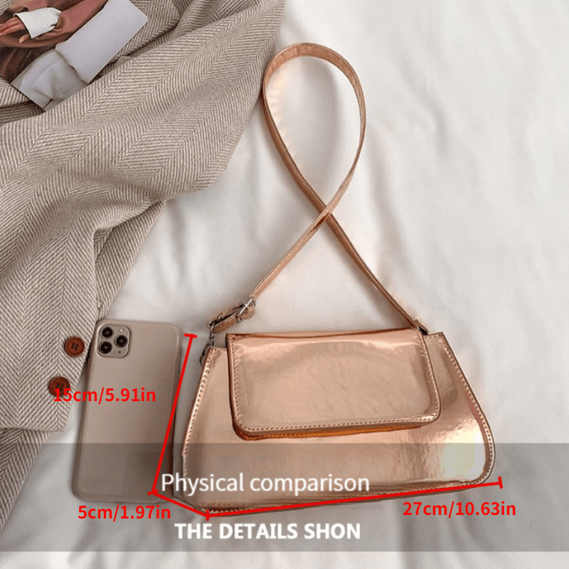 Solid Shoulder Bag Minimalist Flap Underarm Bag