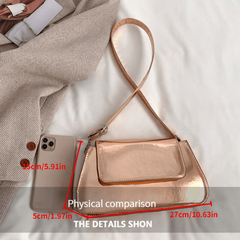 Solid Shoulder Bag Minimalist Flap Underarm Bag