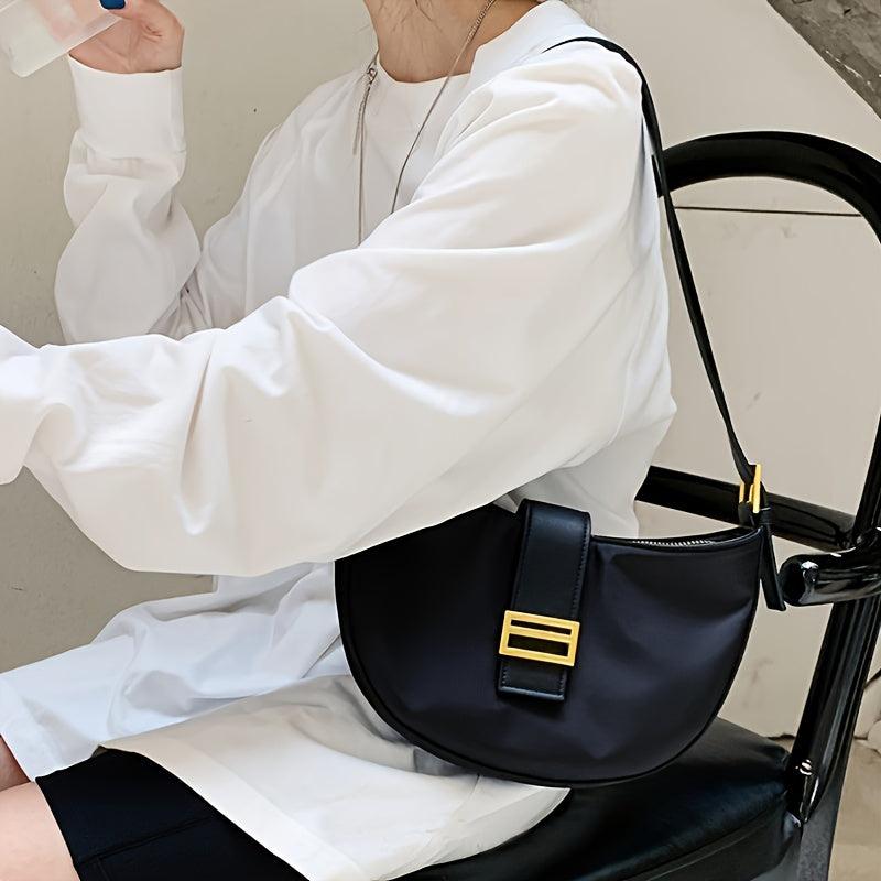 Nylon Vintage Shoulder Bag Women's Baguette Underarm Bag