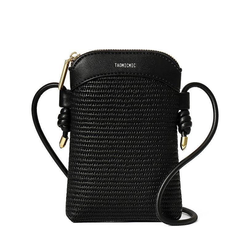 Straw Zipper Crossbody Bag All Match Shoulder Coin Purse
