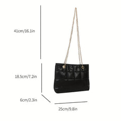 Quilted Chain Crossbody Bag Plaid Tote Bag
