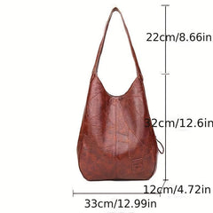 Vintage Tote Bag Solid Shoulder Bag Women's Work Bag