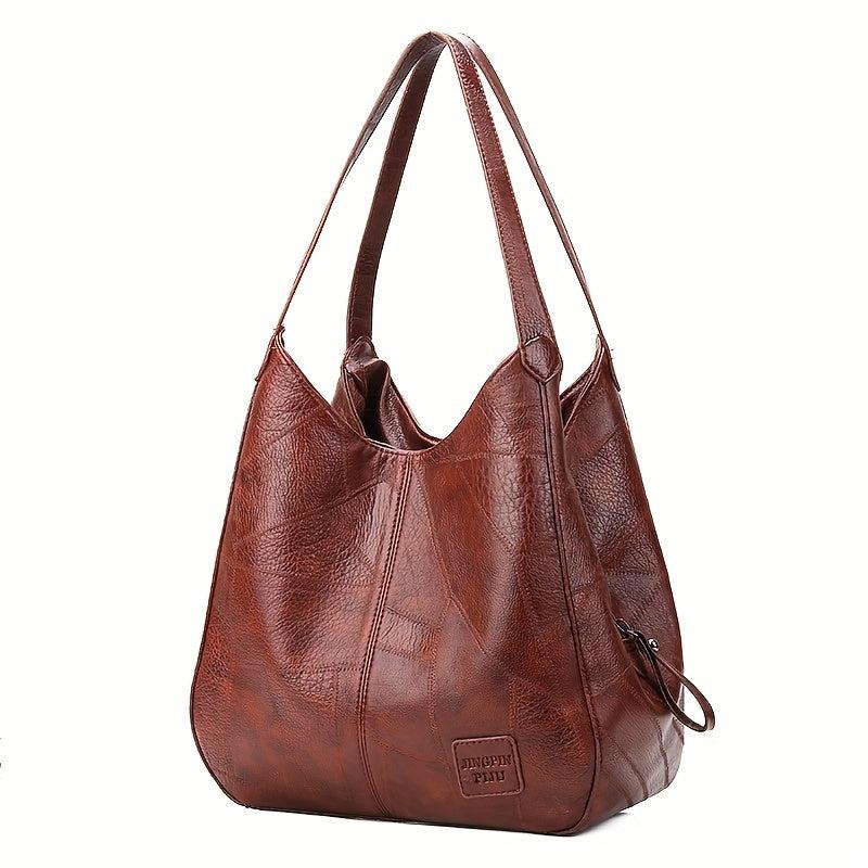 Vintage Tote Bag Solid Shoulder Bag Women's Work Bag