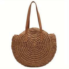 Boho Style Straw Shoulder Bag Large Capacity Beach Bag