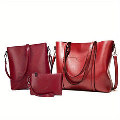 Soft Leather Tote Bag Large Capacity Casual Shoulder Crossbody Bag