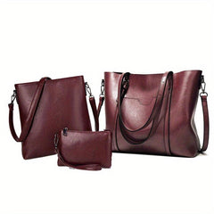 Soft Leather Tote Bag Large Capacity Casual Shoulder Crossbody Bag
