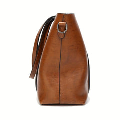 Soft Leather Tote Bag Large Capacity Casual Shoulder Crossbody Bag