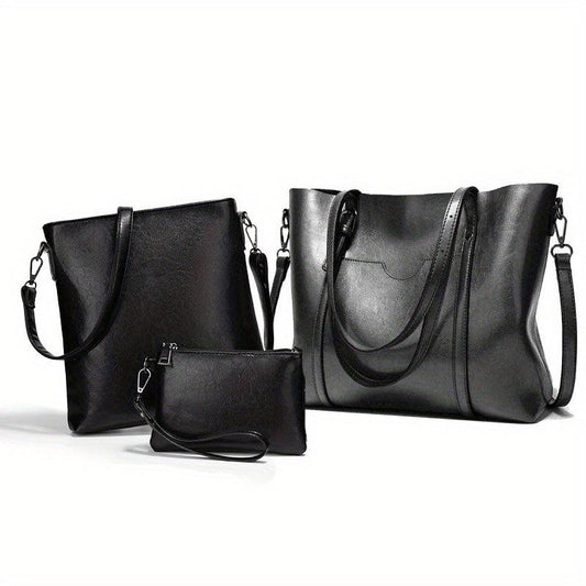 Soft Leather Tote Bag Large Capacity Casual Shoulder Crossbody Bag