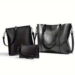 Soft Leather Tote Bag Large Capacity Casual Shoulder Crossbody Bag