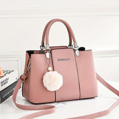 Women's Pom Pom Tote Shoulder Bag Large Capacity All Match Bag