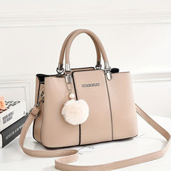 Women's Pom Pom Tote Shoulder Bag Large Capacity All Match Bag