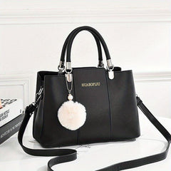 Women's Pom Pom Tote Shoulder Bag Large Capacity All Match Bag