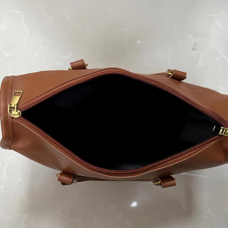 Large Capacity Boston Bag PU Leather Shoulder Bag