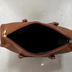 Large Capacity Boston Bag PU Leather Shoulder Bag