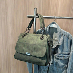 Retro Frosted Tote Bag Classic PU Leather Handbag Women's Shoulder
