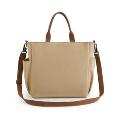 Large Canvas Tote Shoulder Bag Lightweight Solid Handbag